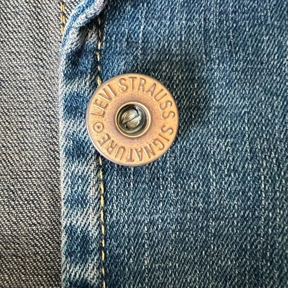 Levi Strauss Signature Y2K Vintage Grunge Blue Jean Jacket Womens size M - Picture 10 of 11